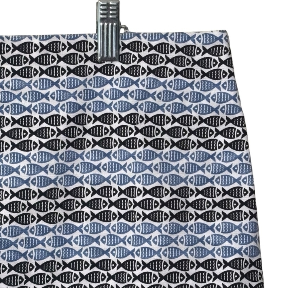 Talbots‎ Black and Blue Fish Pattern Skirt